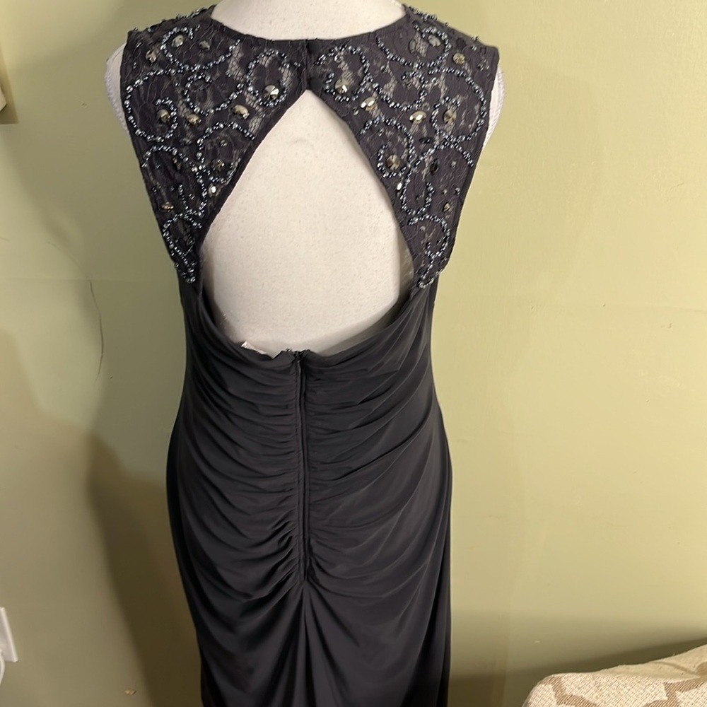 Cache Dark Gray Keyhole Open Back Sequins Necklin… - image 7